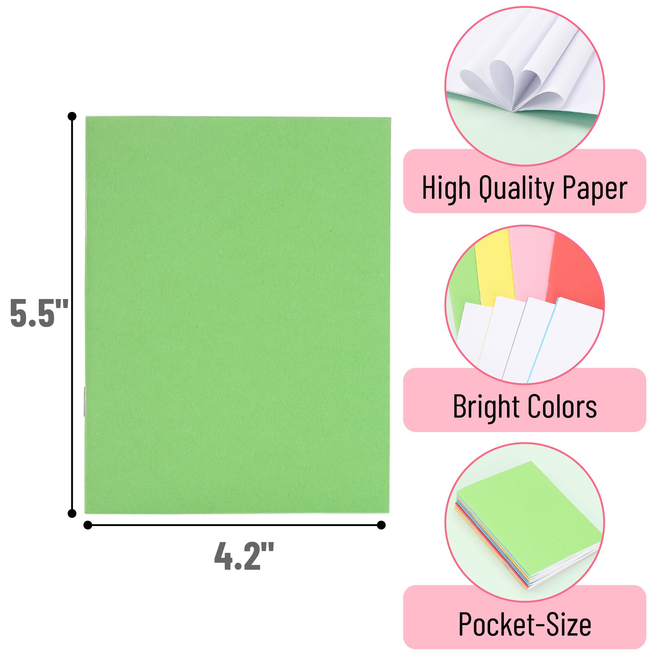 Mr. Pen- Colorful Blank Books, 4.2 x 5.5 Inches, 32 Pages, 8 Pack, Blank Notebooks for Kids, Mini Notebooks for Kids, Mini Journal for Students, Blank Journal for Kids, Unlined Notebook, Kids Journal