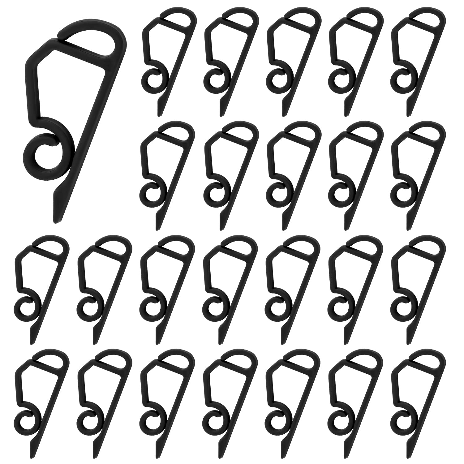 KINBOM 100Pcs Christmas Light Gutter Clips Eavestrough Clips Plastic Xmas Light Hanging Hooks for Outdoor Home, Compatible with LED Decorative String Lights (Black)