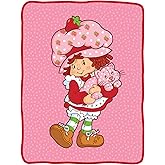 Surreal Entertainment Strawberry Shortcake Blanket | Strawberry Shortcake Throw Blanket | Straw Berry Short Cake Decorations | Straw Berry Short Cake Rug | 45 X 60 Inches | Pink | Officially Licensed