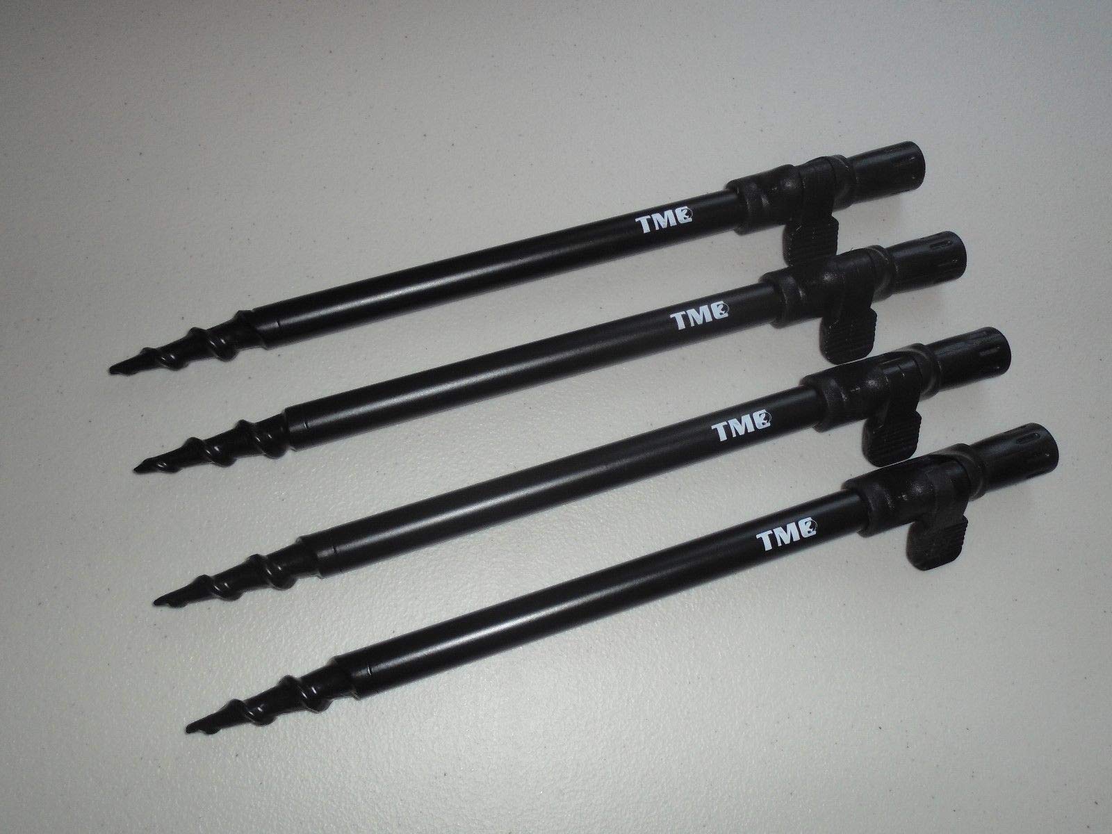 TMC 4 x Fishing Spiral Point Easy Screw Banksticks 30cm-50cm. 16mm diameter, clamp