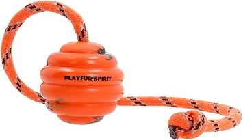 PlayfulSpirit Pelota de Goma con Cuerda – Juguete para perros ...