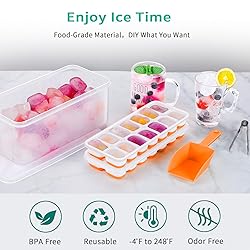 ARTLEO Ice Cube Trays with Lid and Bin, Upgrade