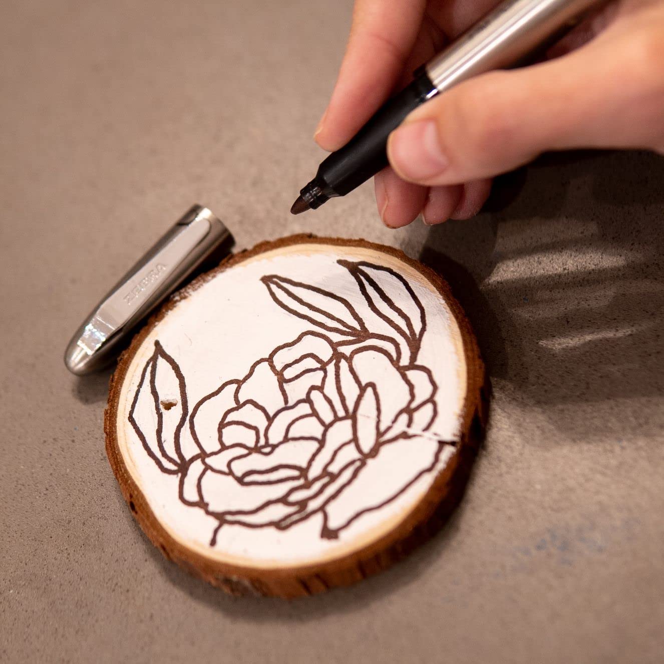 Zebra Pen PM-701 Permanent Marker, Stainless Steel Barrel, Fine Bullet Tip, Black Ink, Refillable, 1-Pack