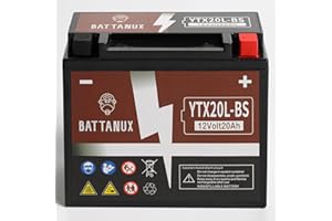Battanux YTX20L-BS Battery & Motorcycle Battery, Sealed SLA/AGM 12V20Ah ATV/UTV/Snowmoble/Motor bike Battery Maintenance Free & No tools for installation & Advanced Technology & Environmental