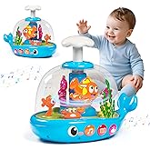 Baby Toys 6-12 Months, Press & Glow & Spin Infant Toys, Cause and Effect Baby Musical Toys Educational Toy for 1 Year Old, 1st Birthday Gifts for 6 7 8 9 10 11 12Month