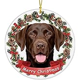 Chocolate Lab Christmas Ornament Gifts for Labrador Dog Lovers Xmas Tree Keepsake
