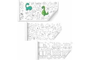 LinamHoz Lot de 3 rouleaux de papier de coloriage pour peinture à faire soi-même, design facile à découper, cadeau idéal pour