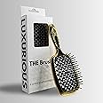THE Brush Luxury Detangling Hairbrush, in Gold Chrome and Silver, Gentle on Scalp and Prevents Breakage. Elegant anti static Detangler Brosse A Cheveux for all hair types. (Black Gold)