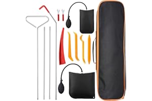 LAYUNI Car Tool Kit de emergencia para automóvil de 14 piezas con cuña para Ventana de automóvil, cuña de aire agarrador de Largo alcance, herramienta de extracción de recorte automático