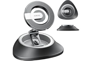 Nulaxy Magsafe Car Mount for Car Dashboard, [Ultra-Stable & Strong] Car Phone Holder with Rotating Base, Foldable Magnetic Ph