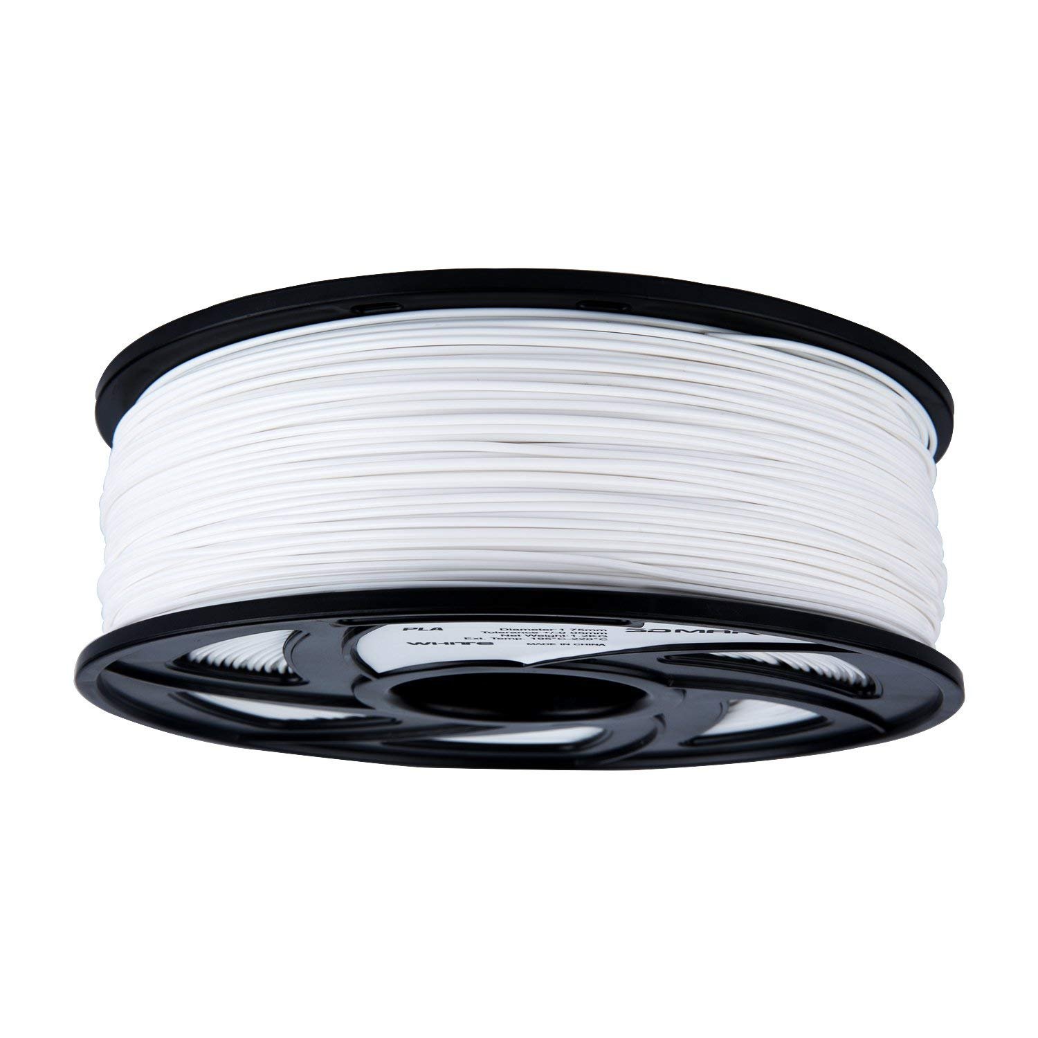 3D Mars 3D Printing Filament, 1.75 mm PLA 3D Printer Filament, Dimensional Accuracy +/- 0.03mm,1.2KG Spool Filament PLA 3D Filament for Most 3D Printer & 3D Pen, White