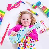 HENGI 17" Kids Toy Guitar Ukulele for Girls Boys Beginner Musical Instrument view 6