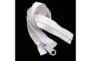2PCS #10 Heavy Duty Zippers for Sewing Separating Plastic Zippers White Tape for Sleeping Bags, Boats, Canvas,Dog Beds, Cover