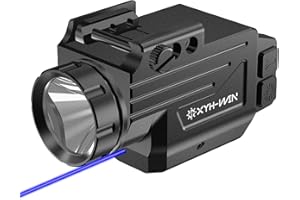 XYH-WIN 1000 Lumens Light Laser Combo with Strobe and Memory Function, Aluminum Shell Blue Laser Sight and High Power Light for Pistol Fits for Picatinny Rail & Full Compact Rail, Magnetic Rechargeable