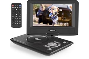 QGYDQH 11.5" Portable DVD Player for Kids and Car with 9.5" Swivel Screen, 4-6 Hours Working Time, Car DVD Player with Dual Speakers, Remote Control, Support Sync TV, Region Free USB/SD/AV (Black)