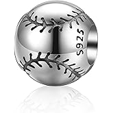 Love Ball Sports Charms 925 Sterling Silver Baseball Volleyball Beads Fits European Bracelet