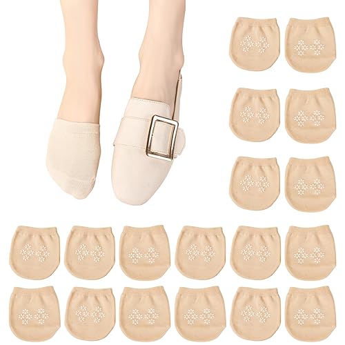 Cosiesnest 9 Pairs Toe Socks for Women Invisible Socks Women Toe Topper Sock no Show Liner Half Sock Non Slip for Pumps, Flats (UK, Alpha, One Size, Regular, Regular, A)