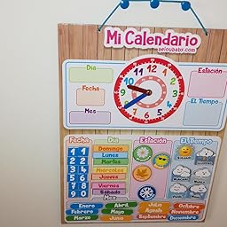 aeioubaby.com Calendario Reloj Magnético Infantil, Juego Educativo ...