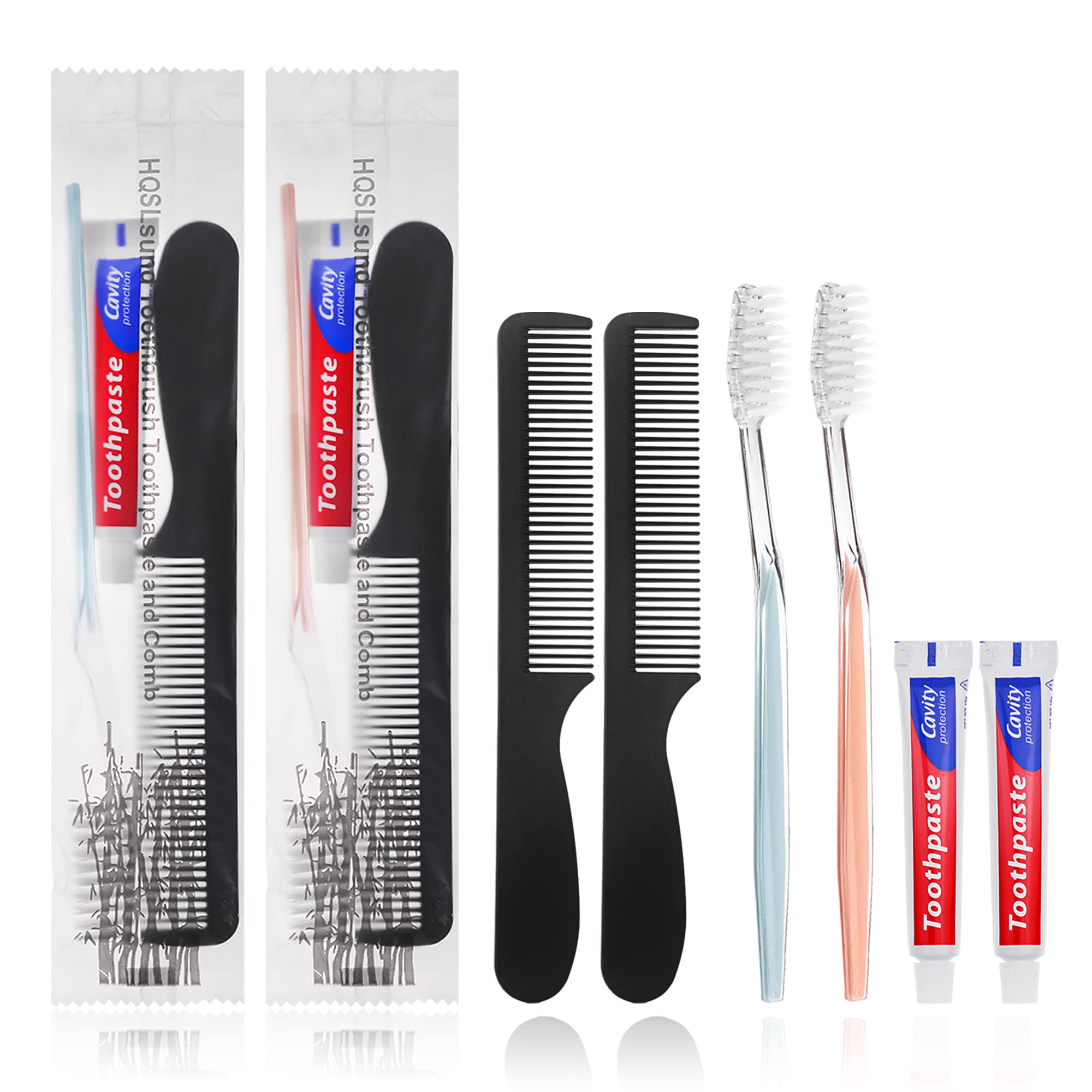 Photo 1 of 100 Pack Disposable Toothbrushes with Toothpaste and Comb for Homeless Individually Wrapped,10g Travel Toothpaste,7inch Black Hair Comb,Soft Bristle Toothbrush for Hotel,AirBnb,Shelter,Charity