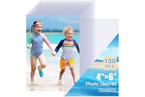 Lot de 100 pochettes pour photos de 10 x 15 cm – Protection de feuilles à chargement par le haut, sans danger pour l'archivag