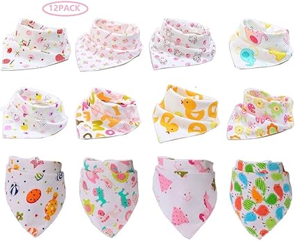 Fontee Baby Lot De 12 Bavoirs Bebe Bandana Bavoir Pour Filles Doux Confortable Lavable En Machine Tres Absorbant Bandana Bavoir Pour Bebe Dents Permanentes Mignonne Imprime Bavoirs Filles Amazon Fr Bebes Puericulture