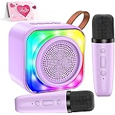 MicQutr Karaoke Machine with 2 Microphones for Kids, Toys Birthday Gifts for Ages 3-12 Years Old Girls Boys, Mini Karaoke Microphone with Protable Bluetooth Speaker for Singing Party Outdoor Play