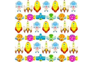 BHUCUTU 300 Pieces Space Plane Mini Erasers for Kids Astronaut Kids Fun Tiny Novelty Pencil Erasers Bulk for Classroom Gift Rewards Party Favor