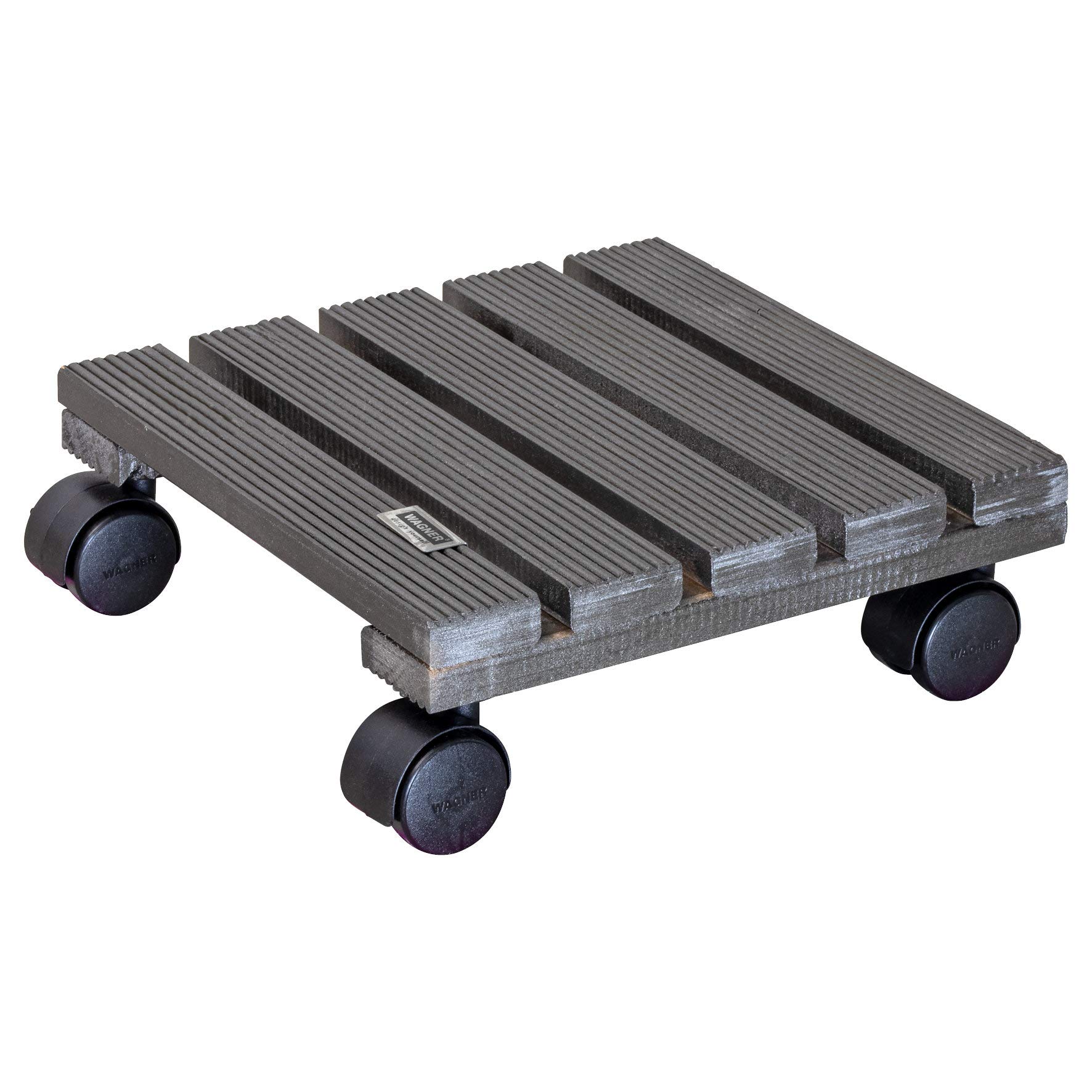 WAGNER Plant trolley COUNTRY 25 x 25 x 8 cm I For indoor use I Non-slip rolling board I Made of FSC®-certificated solid wood, silver coloured I Load capacity 100 kg I Made in EU - 20043001