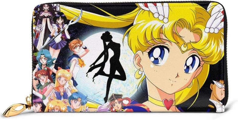 Amazon 財布 美少女戦士セーラームーン ウォレット メンズ 財布 本革 長財布 多機能 大容量 収納 男女通用 おしゃれ レザー ウンドファスナーウォレット Hard To Forget シューズ バッグ