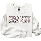 Personalized Embroidered Applique Grandma Sweatshirt Custom Nana Mimi Granny Mamaw Mama Women Gift Mothers Day 2024
