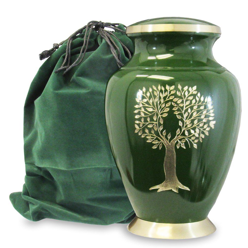 Tree of Life Classy Adult Green Urn For Human Ashes Beautiful