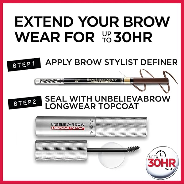 L’OREAL PARIS MAKEUP BROW STYLIST DEFINER WATERPROOF EYEBROW PENCIL, ULTRA-FINE MECHANICAL PENCIL, DRAWS TINY BROW HAIRS AND FILLS IN SPARSE AREAS AND GAPS, AUBURN, 0.003 OZ