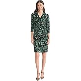 Kasper Women's 3/4 Sleeve Floral Print Wrap Dress