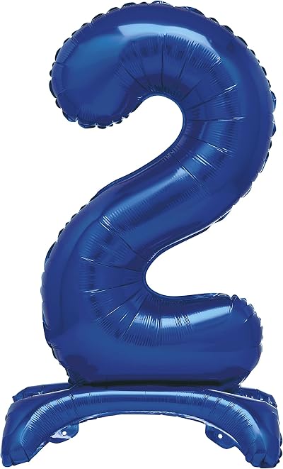 Unique Blue Standing Number 2 Foil Balloon 30" 76 cm Party Decor