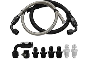 WNSEU Universal AN6 Power Steering Hose Kit Compatible with Chevy C10 LS Swap Connects GM LS Swap Replace 1950-2000