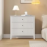 May in Color Large White 3 Drawer Dresser, Painted 30 Inch Tall Wood Nightstand with Storage, Wide Modern Chest of Drawers with Ball Bearing Slide for Bedroom Hallway Living Room Entryway Office