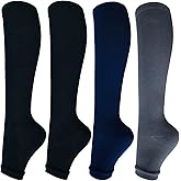 Open Toe Compression Socks for Women Men 15-20 mmHg 4 Pairs Toeless Footless Socks Compression