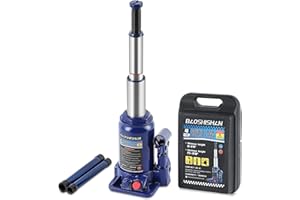 BAOSHISHAN 4 Ton Double Ram Bottle Jack 6-1/4" to 15-3/8" Lifting Range Portable Hydraulic Bottle Jack with Carrying Case