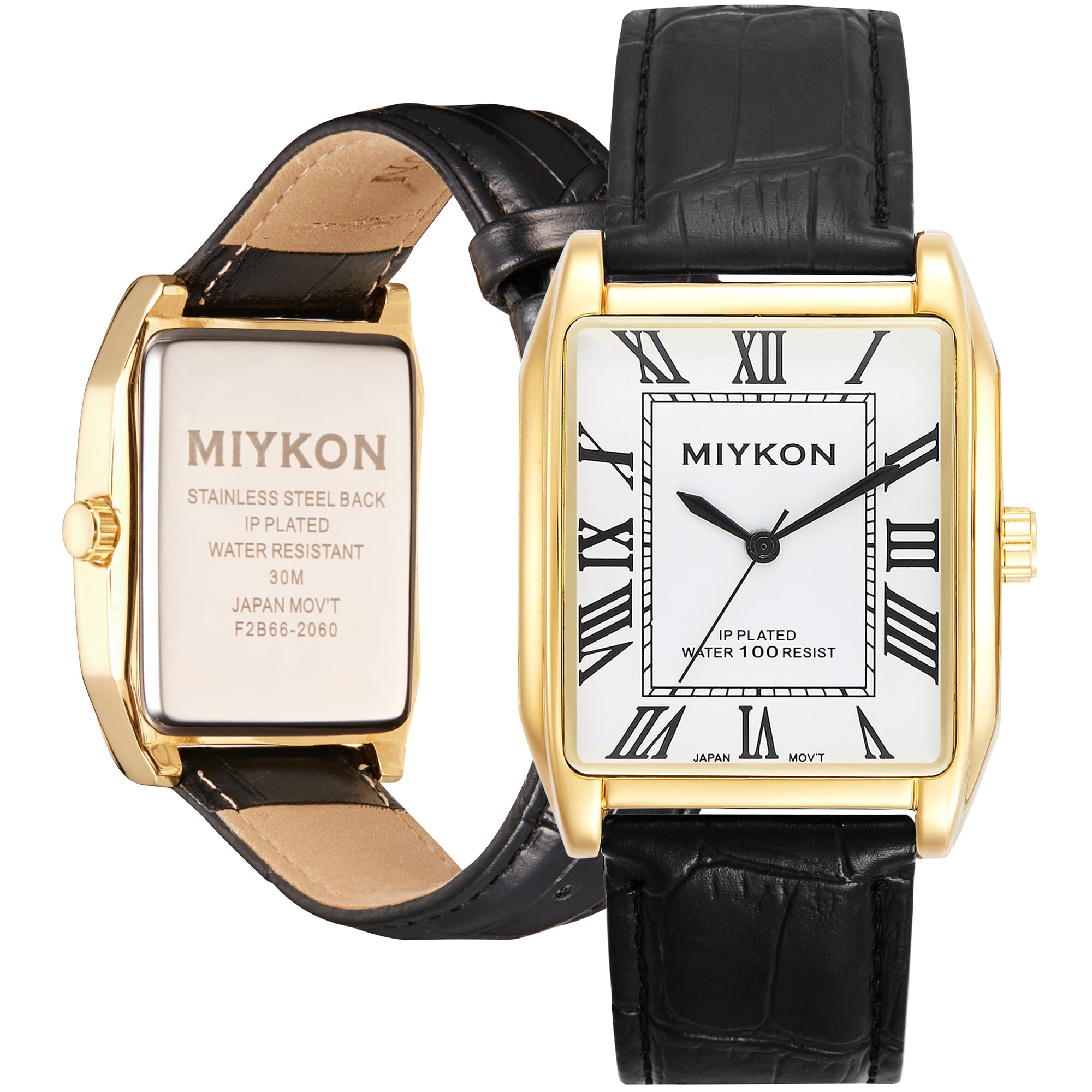 Miykon Vintage Watches for Men - Tank Square Gold