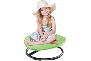 Pterying Spinning Chair for Autistic Kids, Autism Sensory Spinning Chair, Sit and Spin Toddler Spinning Seat Training Body Coordination and Balance, Upgraded Light Green Rounded Shape