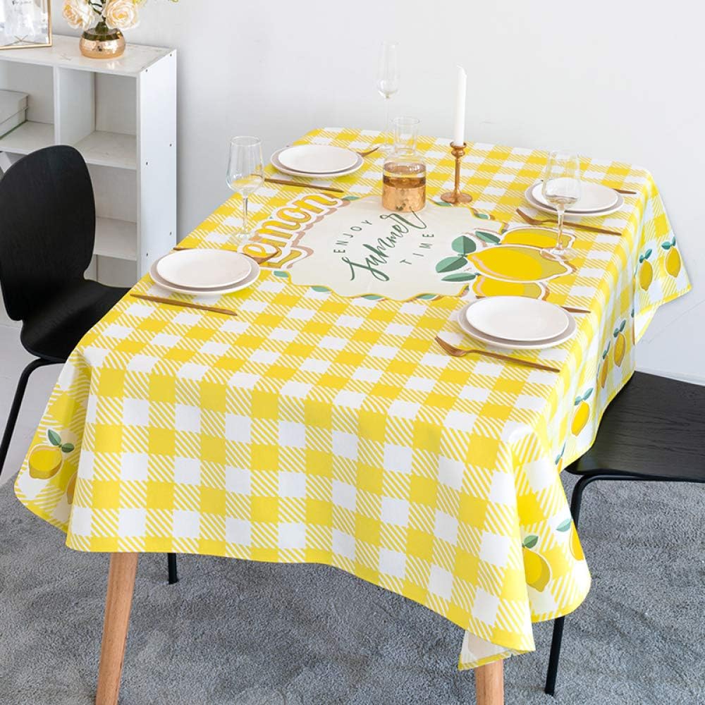 YXDZ Fruit Table Cloth Cotton Disposable Coffee Table Cover Cloth Rectangular Thick Table Table Cloth European Lemon F 140X200Cm