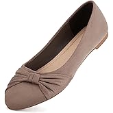MaxMuxun Women's Flats Shoes Faux Suede Round Toe Ballet Dressy Flats Comfortable Slip On Walking Shoes