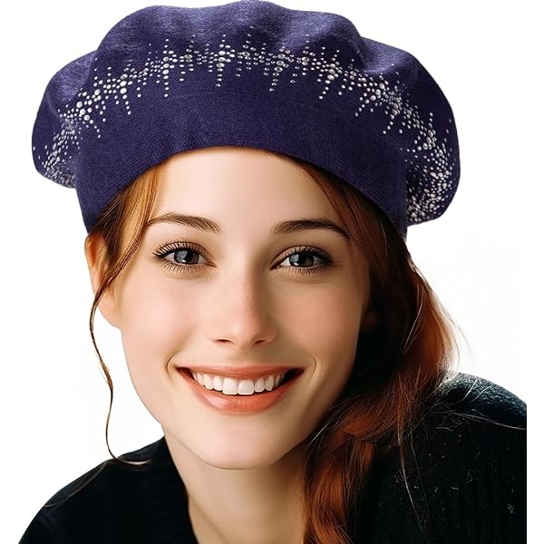 LADYBRO Winter Warm Blue Beret Hats for Women 2 Layers Wool  display picture 1
