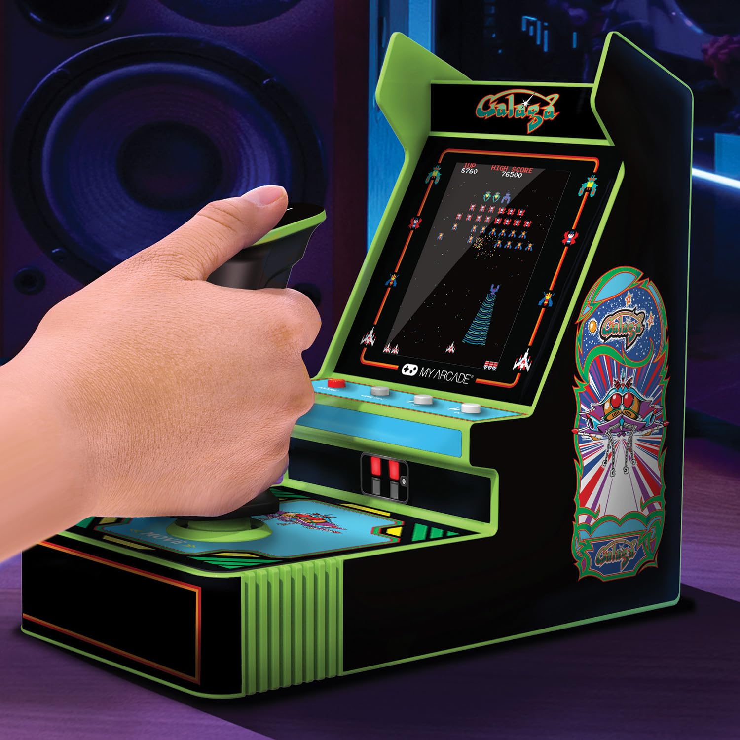 My Arcade Galaga Joystick Player : Officially Licensed Galaga and Galaxian Video Game Console, Fun Portable Mini Game 3.2
