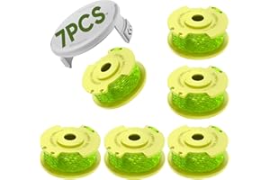 VOSOIR Weed Wacker String Replacement Compatible with Ryobi One Plus+AC80RL3, 11FT/0.080'' String Trimmer Refill Twisted Compatible with 18V, 24V, 40V Ryobi Cordless Trimmers (6 Trimmer Line Spools, 1 Cover)