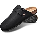 KEMISANT Men Clogs-Comfortable Suede Mules Slippers Sandals Nurse Potato Shoes Unisex-Cushioned Cork-Footbed