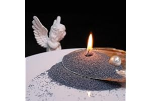 Aufien Candle Sand with Wicks, 21.4 Oz Pearled Candle, DIY Bead Powder Sand Wax Making kit Refillable Non Toxic for Handmade, Wedding and Party Decorations Dark Blue Unscented