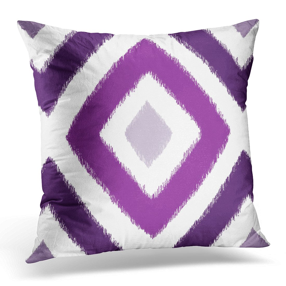Amazon Com Vanmi Throw Pillow Cover Violet Purple Ikat Diamond
