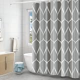 GERUIKE Weighted Extra Wide Shower Curtain 240x200 cm Grey Multi-Colour Wave