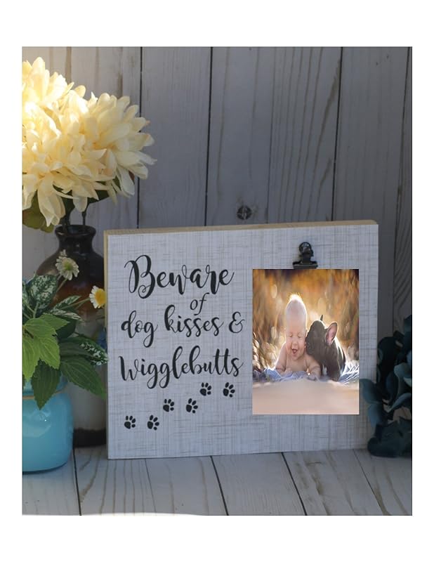Wood picture frames, dog lover photo display, measures 8x10